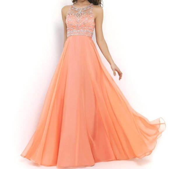 Blush Prom sz 4 CORAL Chiffon Flowy Ball Gown Formal Prom Pageant Dress  10001NWT - threedaughtersproperties.com